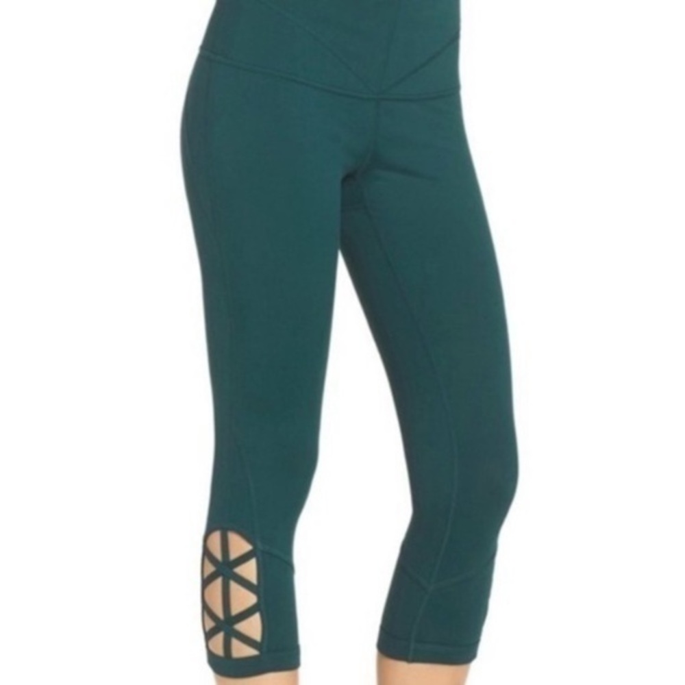 Zella Midnight High Waist Crop Dark Green Leggings